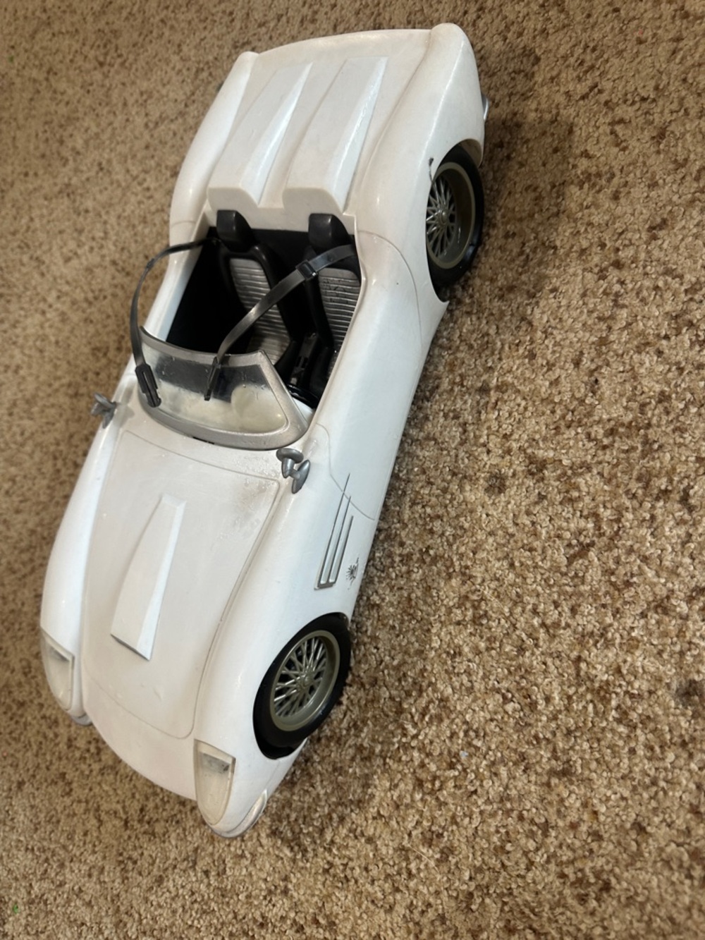 White Convertible Sports Car Toy - Kids Toys